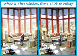 Picture of room with window films reducing glare